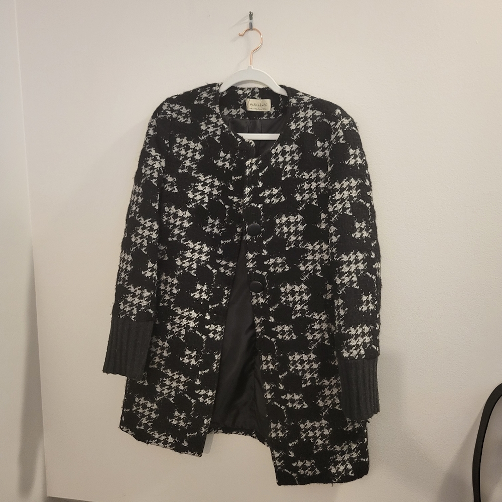 Amelie & Amelie tweed coat black and white haute couture